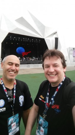 Palco Sunset / Festa ( técnico de monitor ) e Flávio Decaroli ( técnico de P.A. ) Rock in Rio 2015